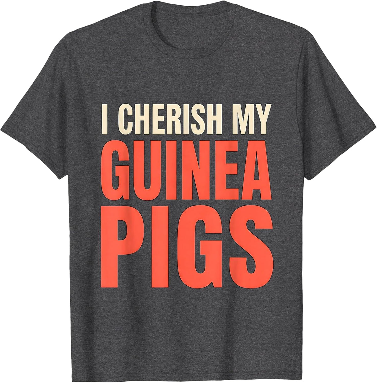Men's I Cherish My Guinea Pigs Cute Guinea Pig Owner Pet Lover T-Shirt - Dark Heather Grey