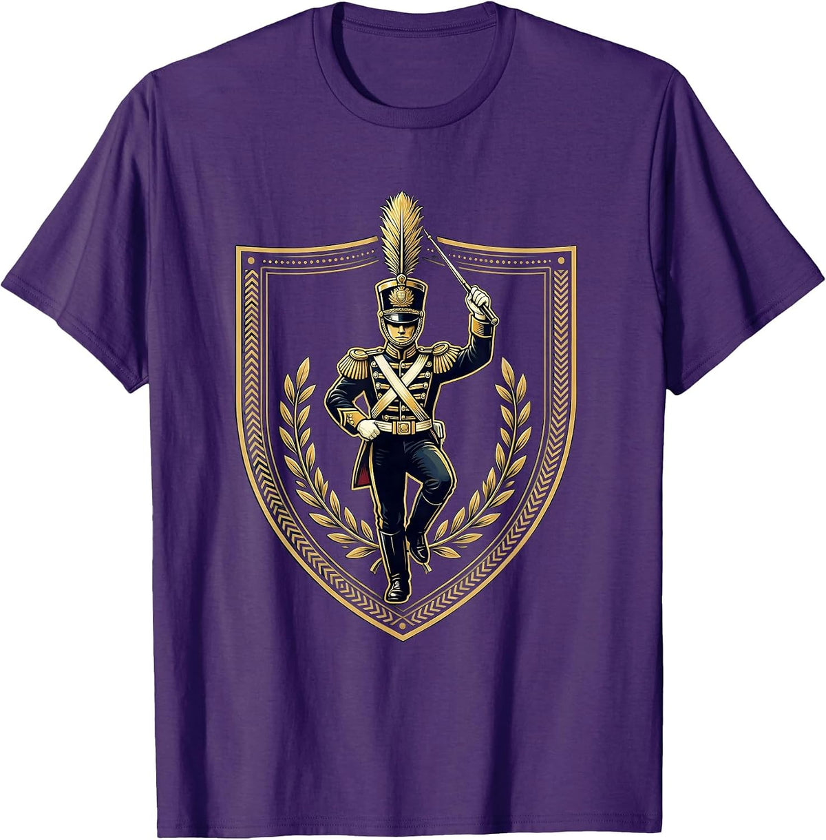 Drum Major Mid-Strut Marching Band Graphic T-Shirt - Purple