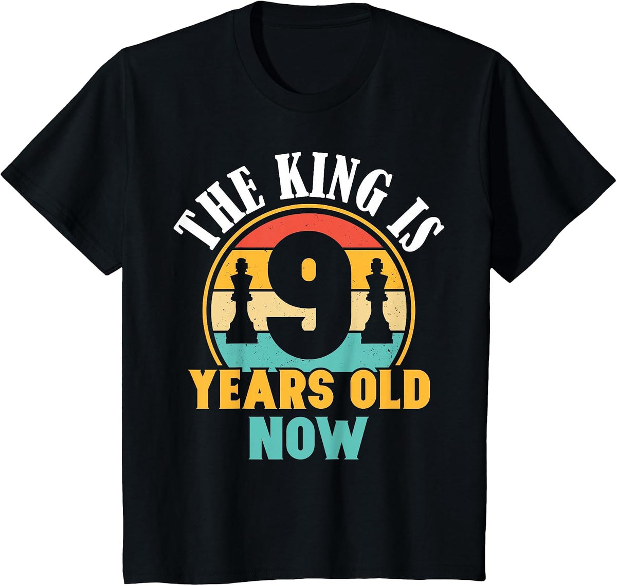 Chess Lover 9th Birthday Chess 9 Years Old Boy Birthday T-Shirt - Black