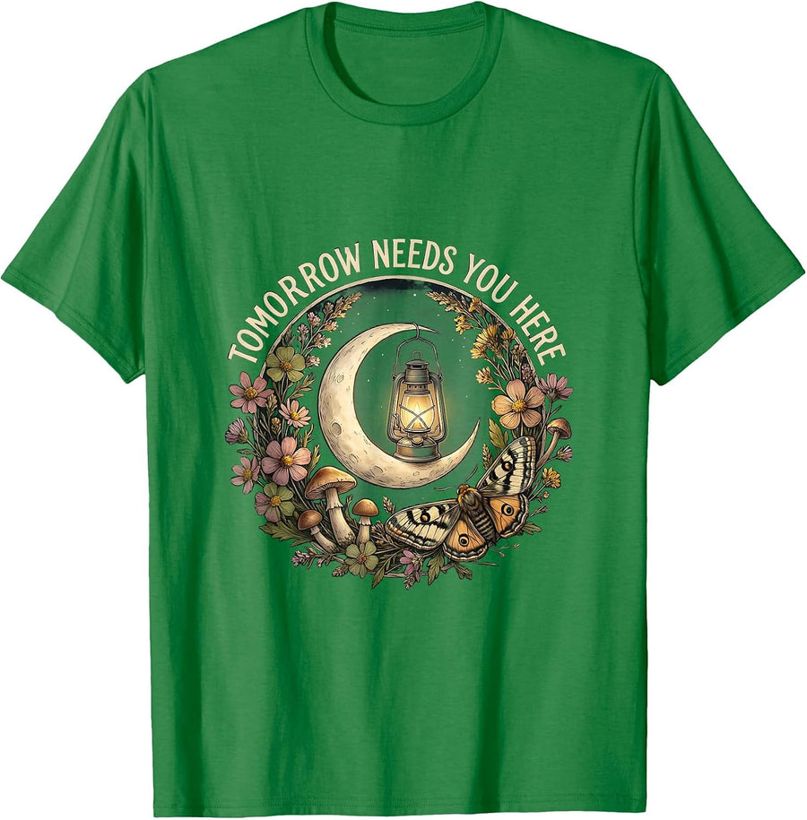 Men's Tomorrow Needs You Here Suicide Prevention Design T-Shirt - Kelly Green