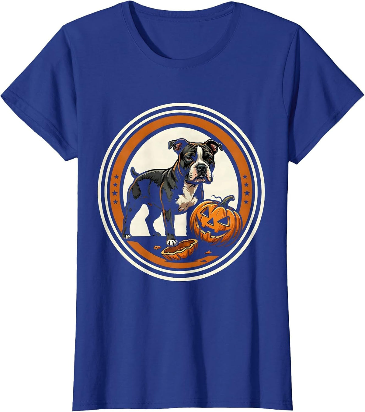 Women's Bull Terrier Halloween Costume Funny Dog Lover T-Shirt - Royal Blue