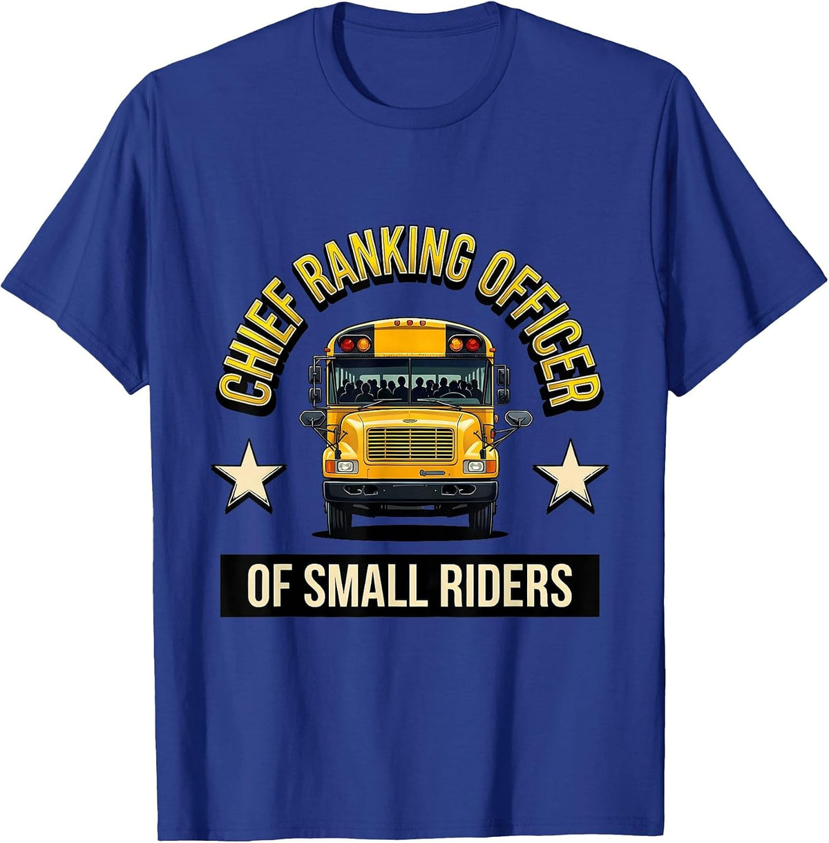 Men's Chief Ranking Officer Of Small Riders Funny School Bus T-Shirt - Royal Blue