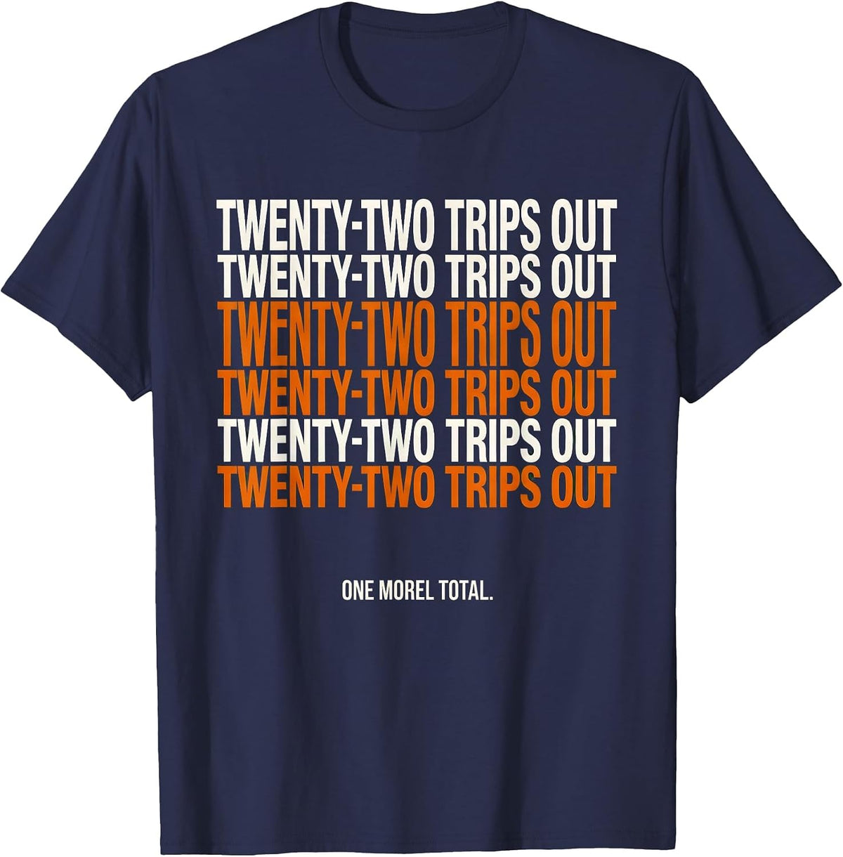 Twenty-Two Trips Out One Morel Total Funny Morel Hunter Gift T-Shirt - Navy Blue