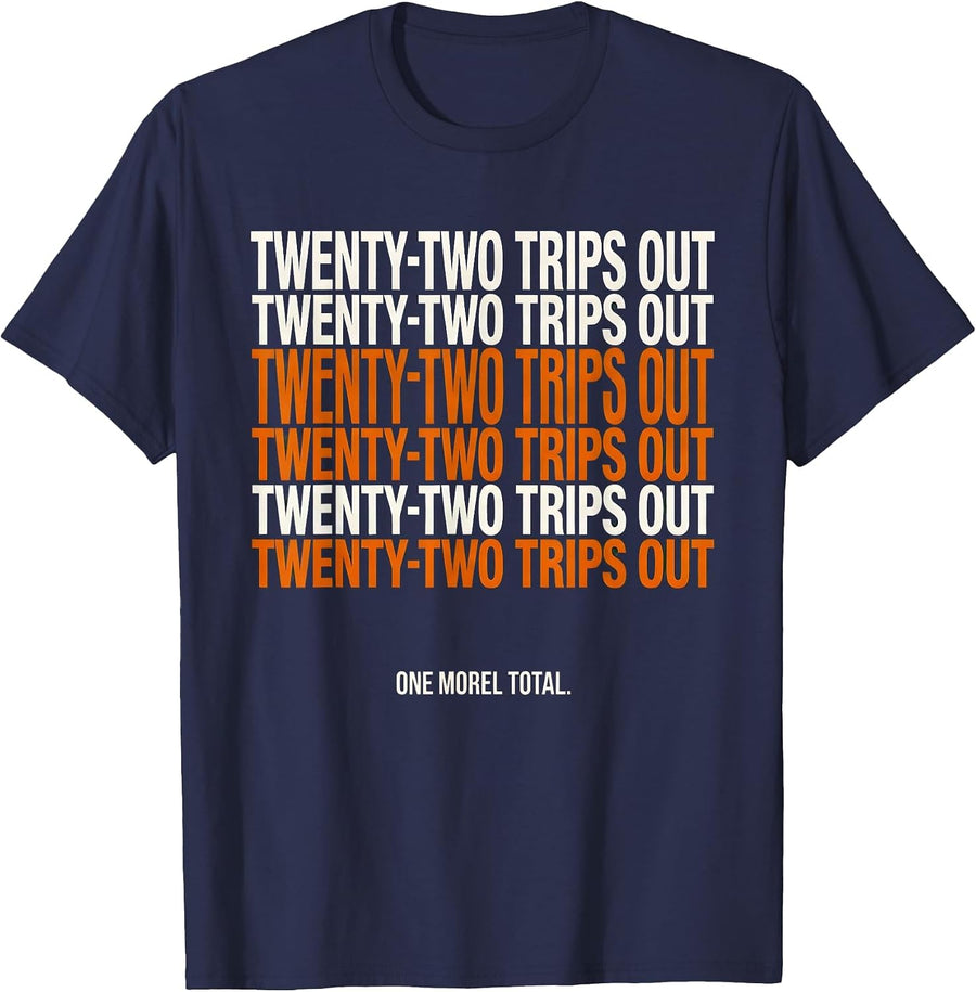 Twenty-Two Trips Out One Morel Total Funny Morel Hunter Gift T-Shirt - Navy Blue