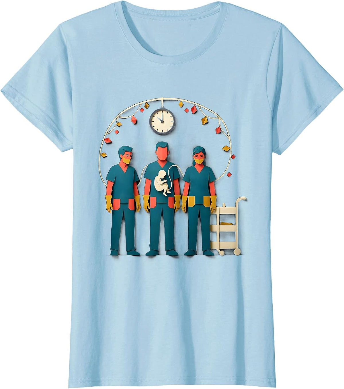 Scrubbed Nurse Crew New Year Eve Party Humor T-Shirt - Baby Blue