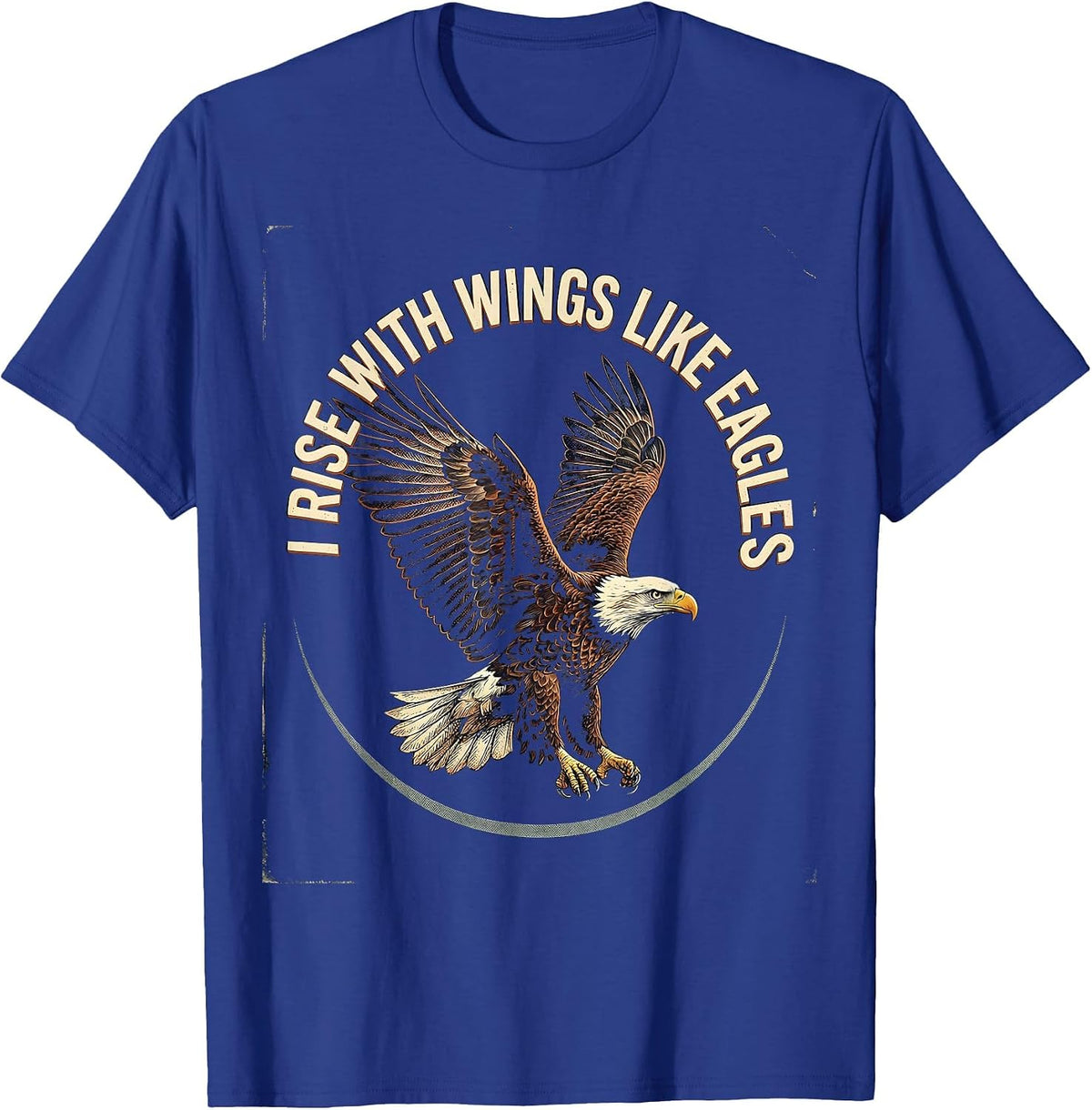 Men's I Rise With Wings Like Eagles Vintage Eagle Lover Nature T-Shirt - Royal Blue