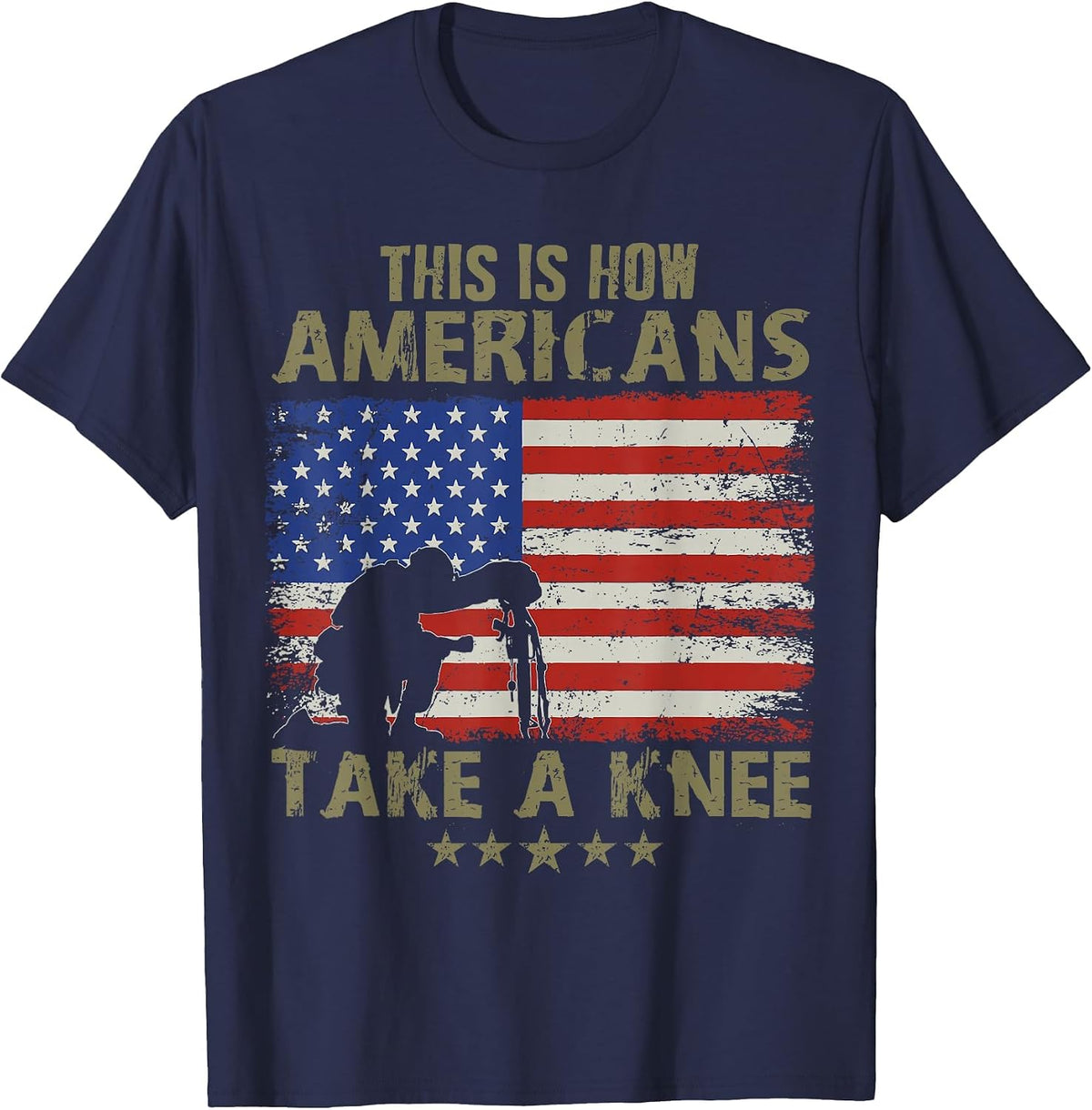This is How Americans take a Knee T-Shirt - Navy Blue
