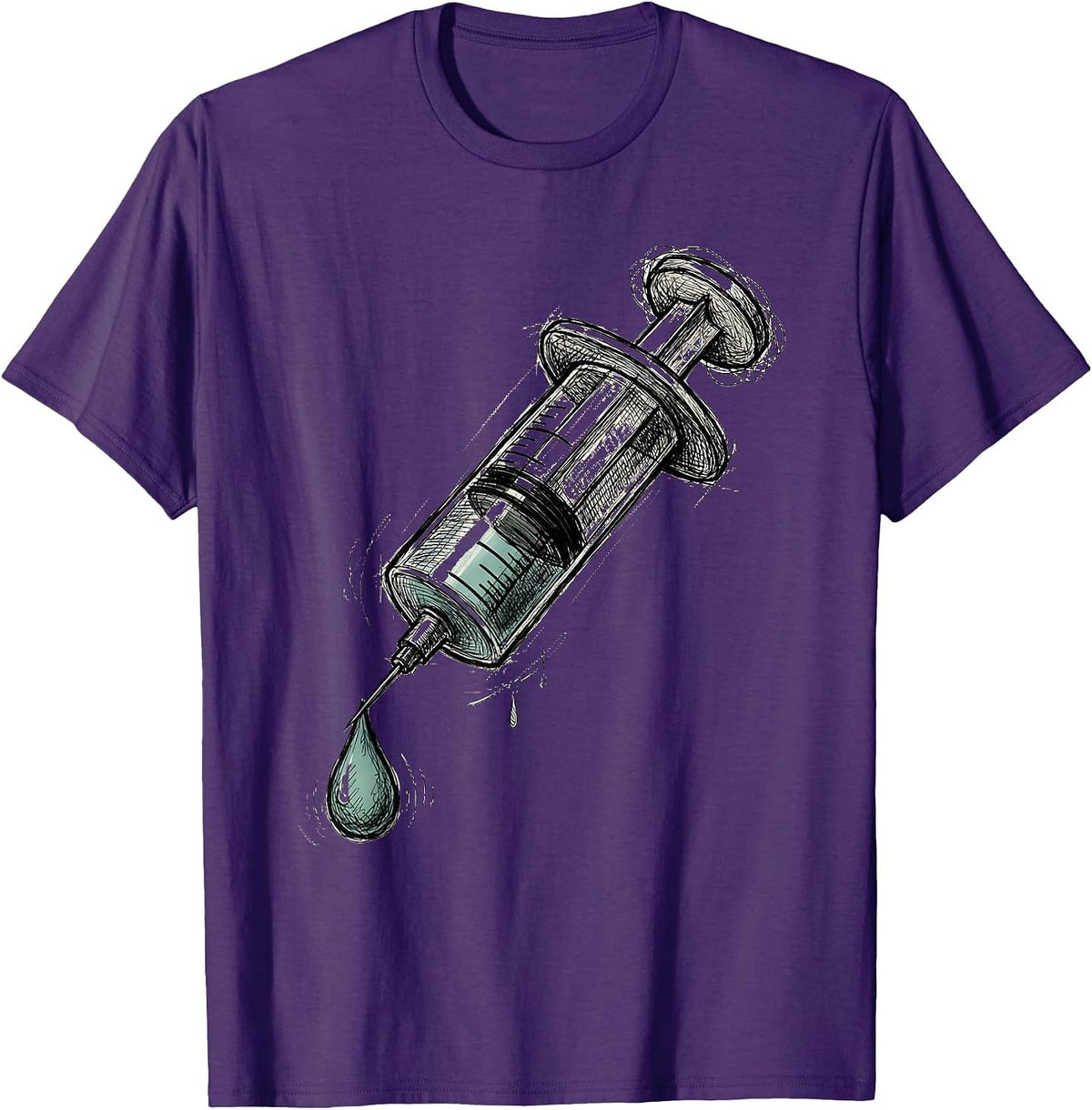 Pharmacy Technician Syringe Graphic Design T-Shirt - Purple