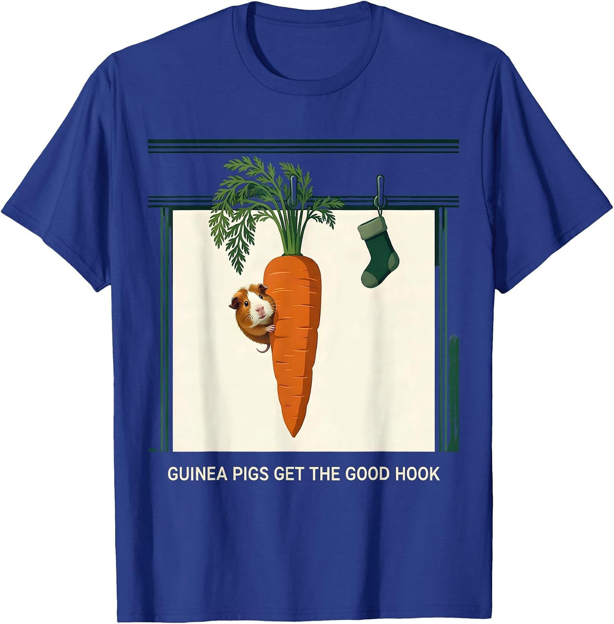 Guinea Pigs Get The Good Hook Funny Guinea Pig Christmas T-Shirt - Royal Blue
