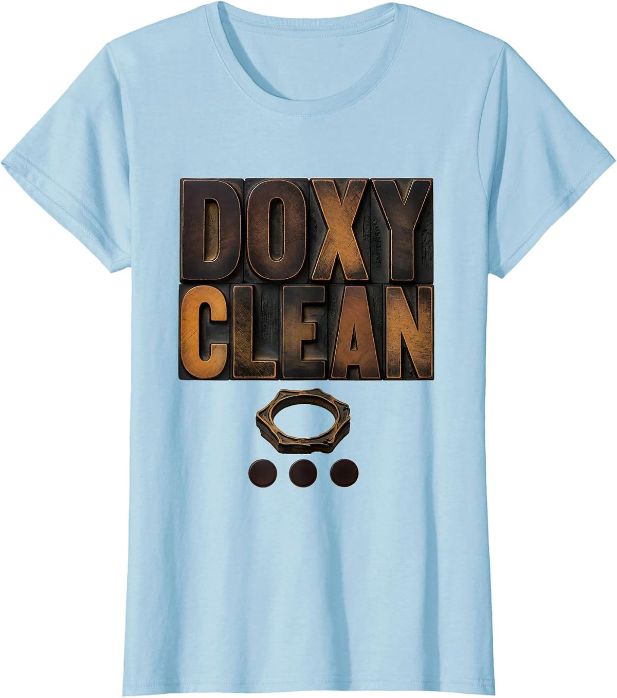 Doxy Clean Wood Type Letterpress Pharmacy Technician Novelty T-Shirt - Baby Blue