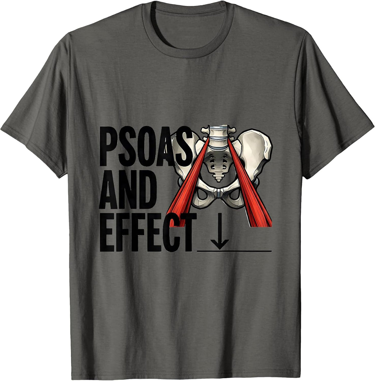 Psoas And Effect Geometric Physical Therapist OT Gift T-Shirt - Asphalt Grey