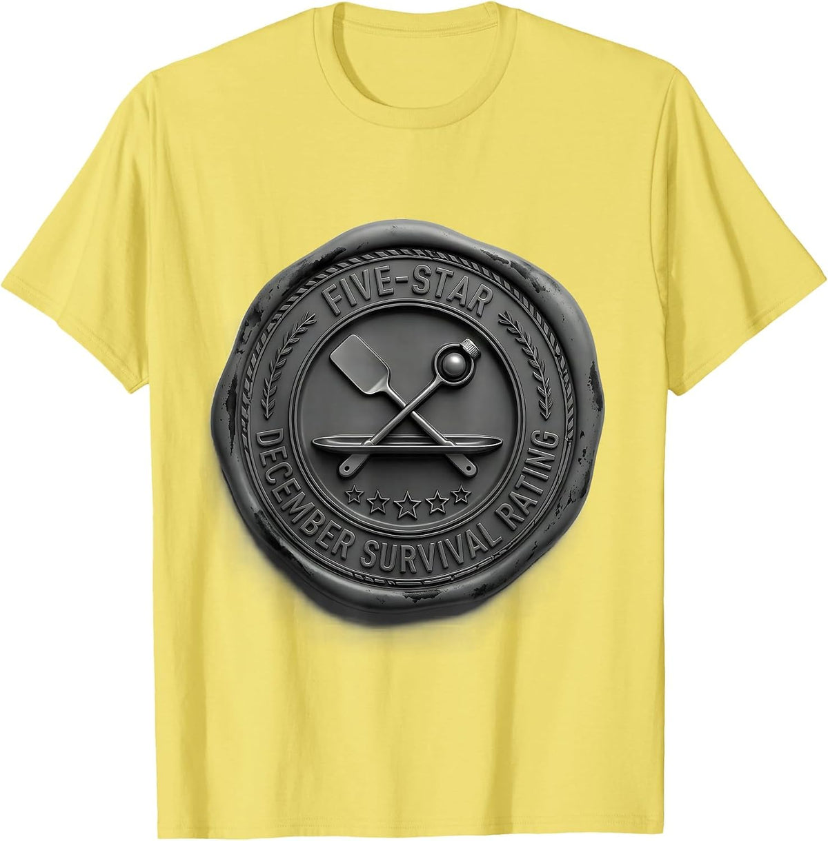 Men's Five-Star December Survival Rating Funny Pharmacy Squad T-Shirt - Lemon Yellow