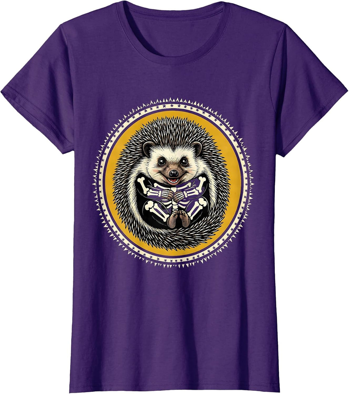 Women's Toddler Hedgehog Skeleton Onesie Halloween T-Shirt - Purple
