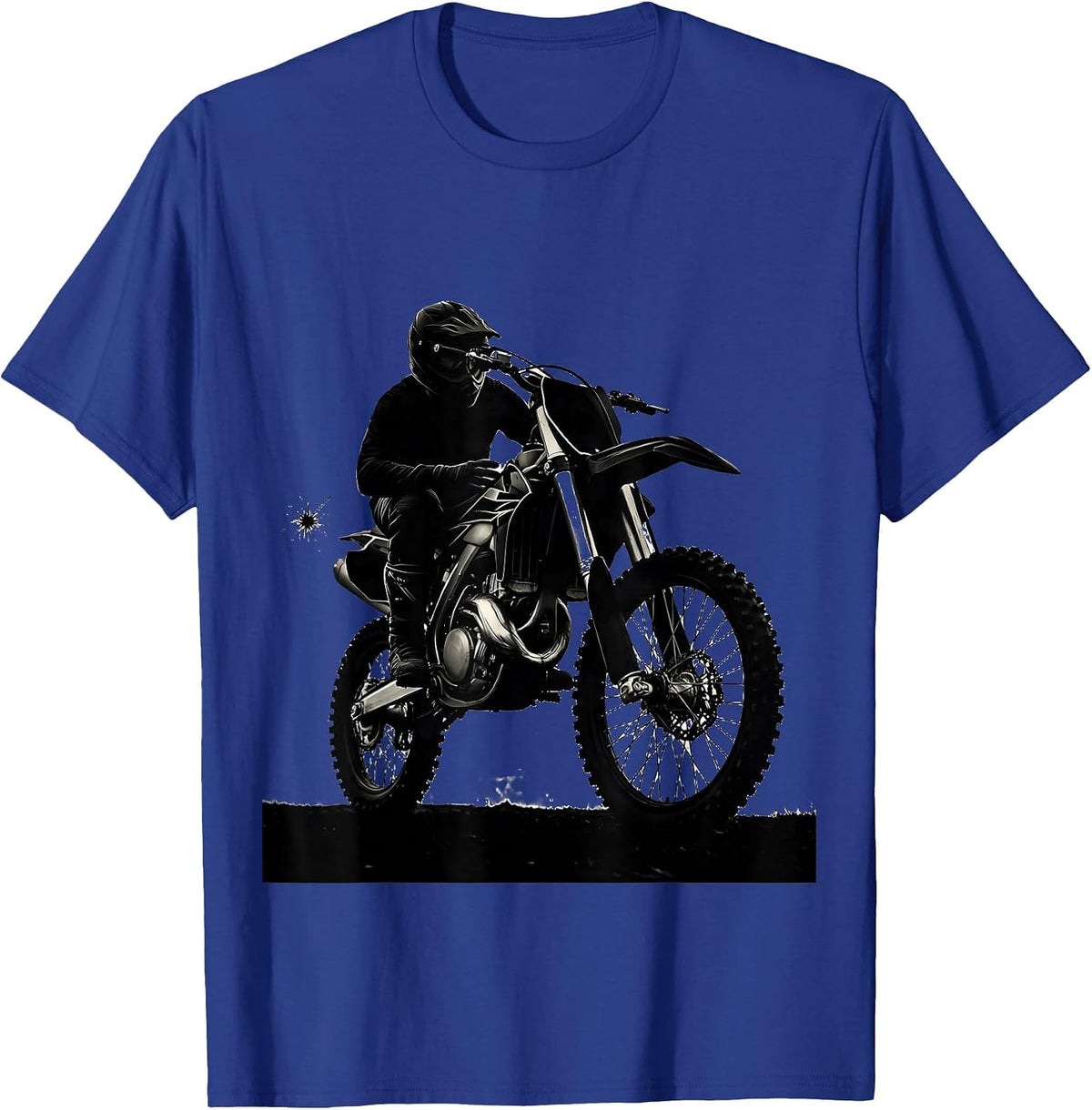 Dirt Bike Rider Silhouette Funny Motocross Biker Gift T-Shirt - Royal Blue