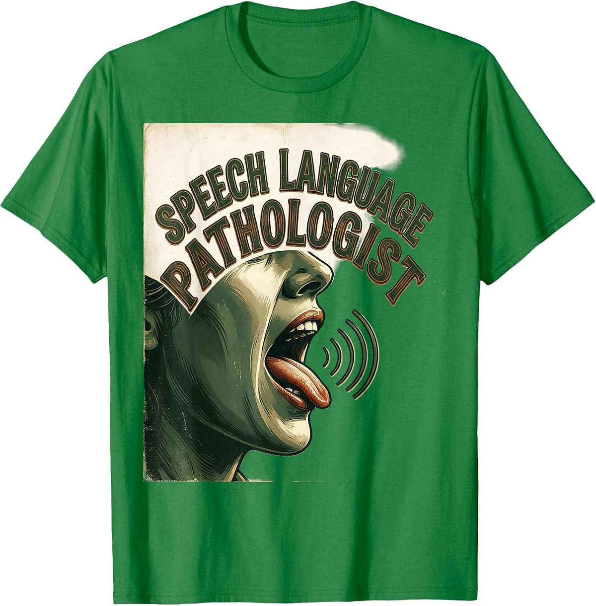 Men's Speech Language Pathologist Vintage Retro SLP Therapist Gift T-Shirt - Kelly Green