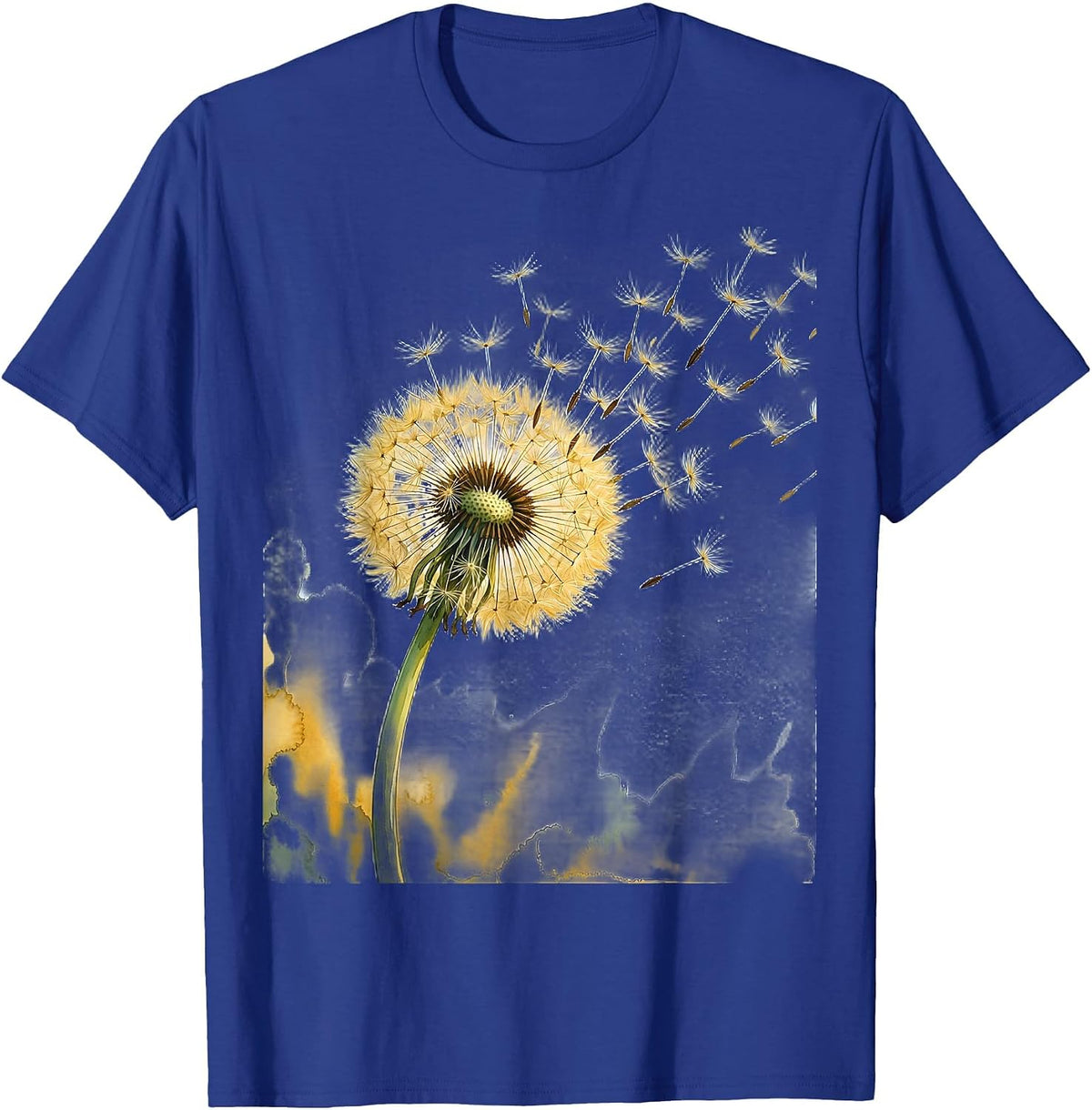 Suicide Prevention Dandelion Seeds Rising Art T-Shirt - Royal Blue