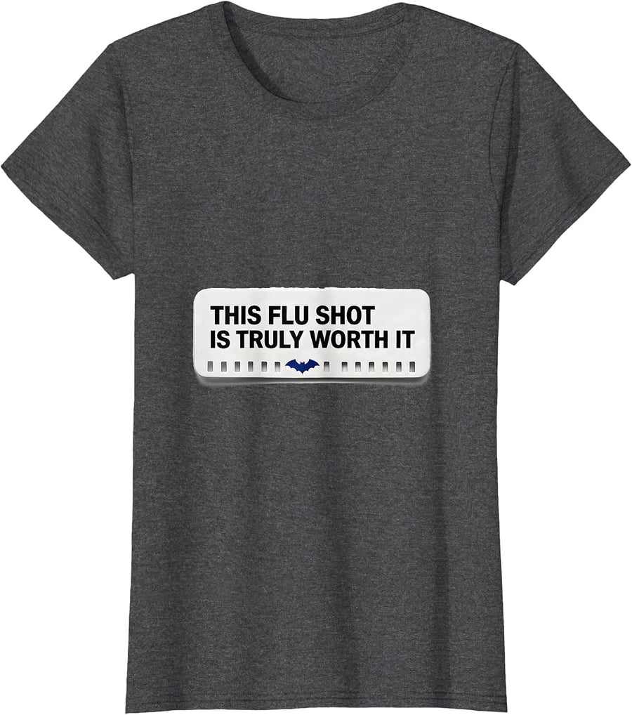 Women's This Flu Shot Is Truly Worth It Funny Nurse Halloween T-Shirt - Dark Heather Grey