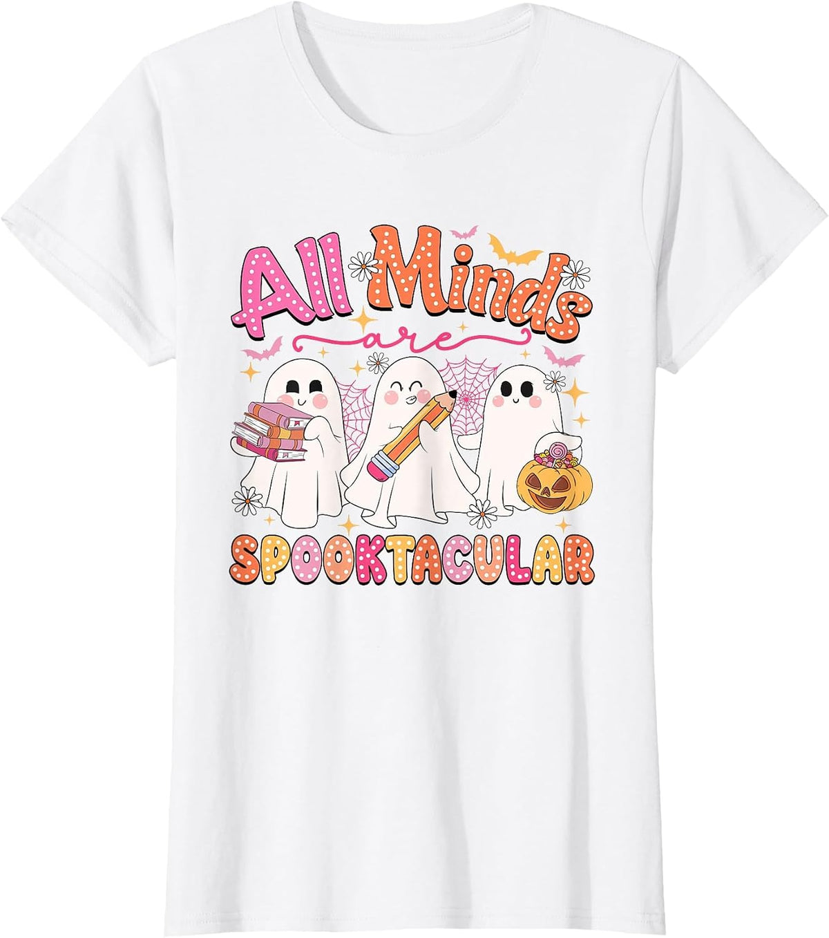 All Minds are Spooktacular Halloween School Psychologist T-Shirt - White