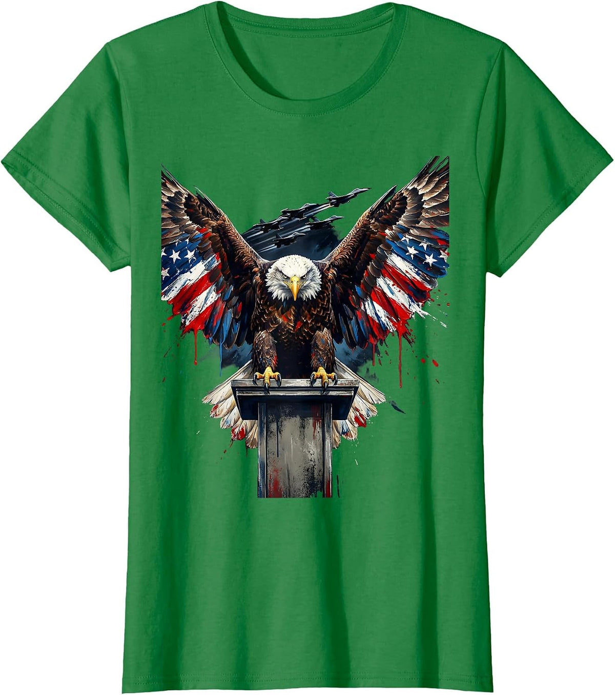 Eagle Atop Presidential Podium Graphic T-Shirt - Kelly Green