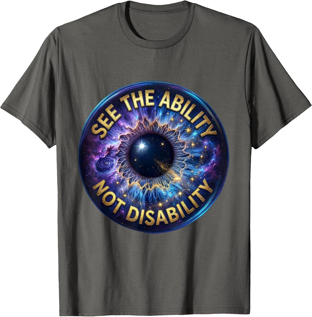Men's See The Ability Not Disability Special Ed Teacher T-Shirt - Asphalt Grey