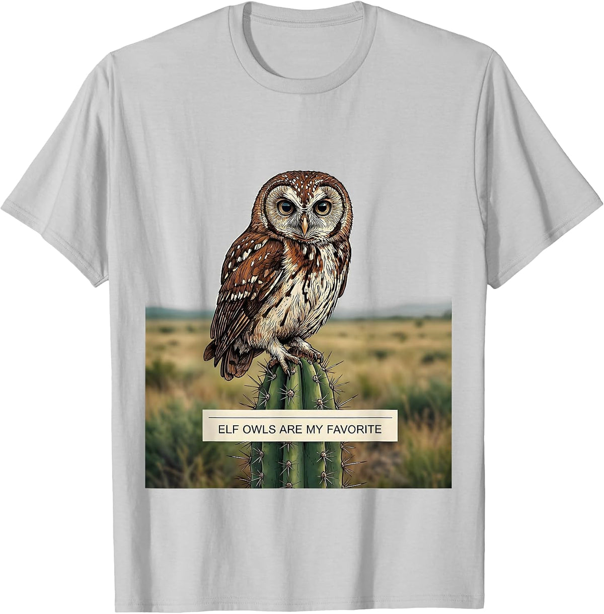 Men's Elf Owls Are My Favorite Vintage Owl Lover Retro Humor T-Shirt - Silver Grey