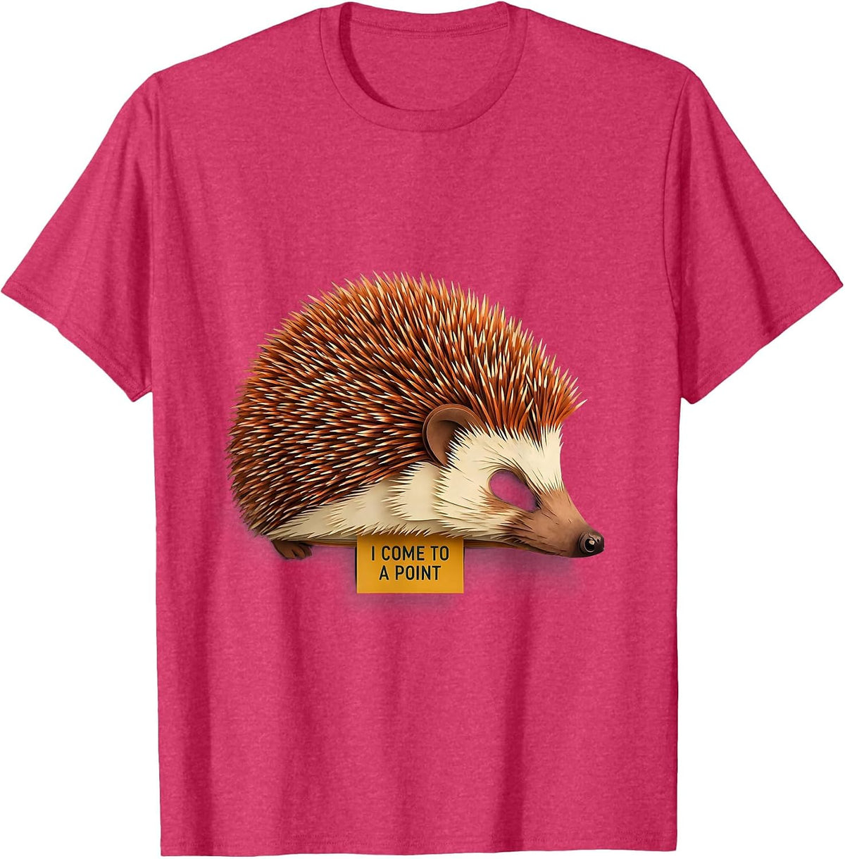 Men's I Come To A Point Funny Hedgehog Squirrel Novelty Animal T-Shirt - Red Heather