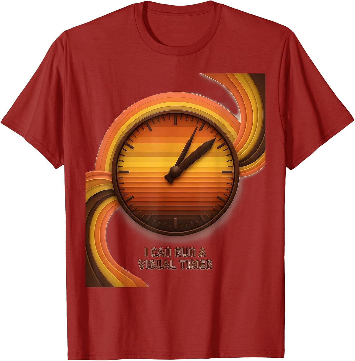 I Can Run A Visual Timer Retro Special Education Teacher T-Shirt - Cranberry Red