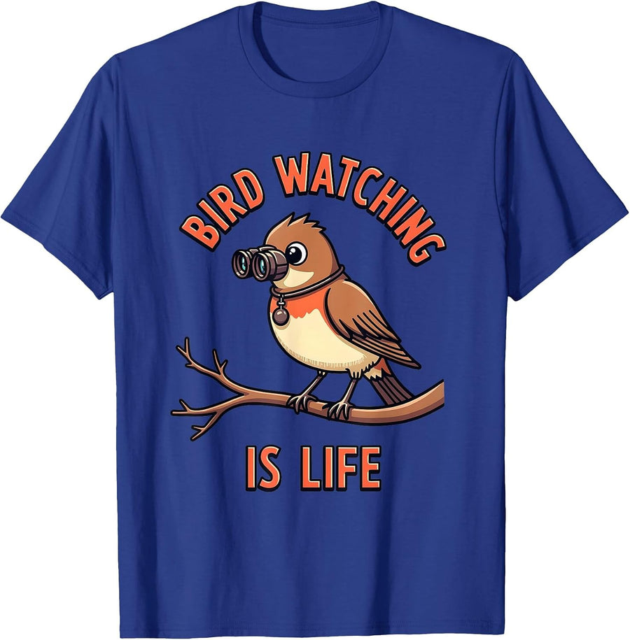 Bird Watching Is Life Birder Enthusiast Design T-Shirt - Royal Blue