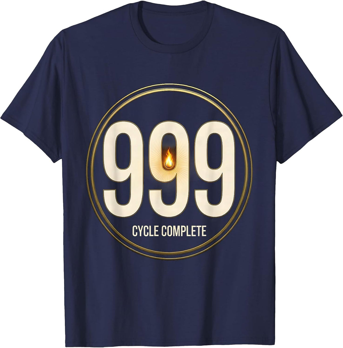 999 Cycle Complete Angel Number Numerology Spiritual Reset T-Shirt - Navy Blue