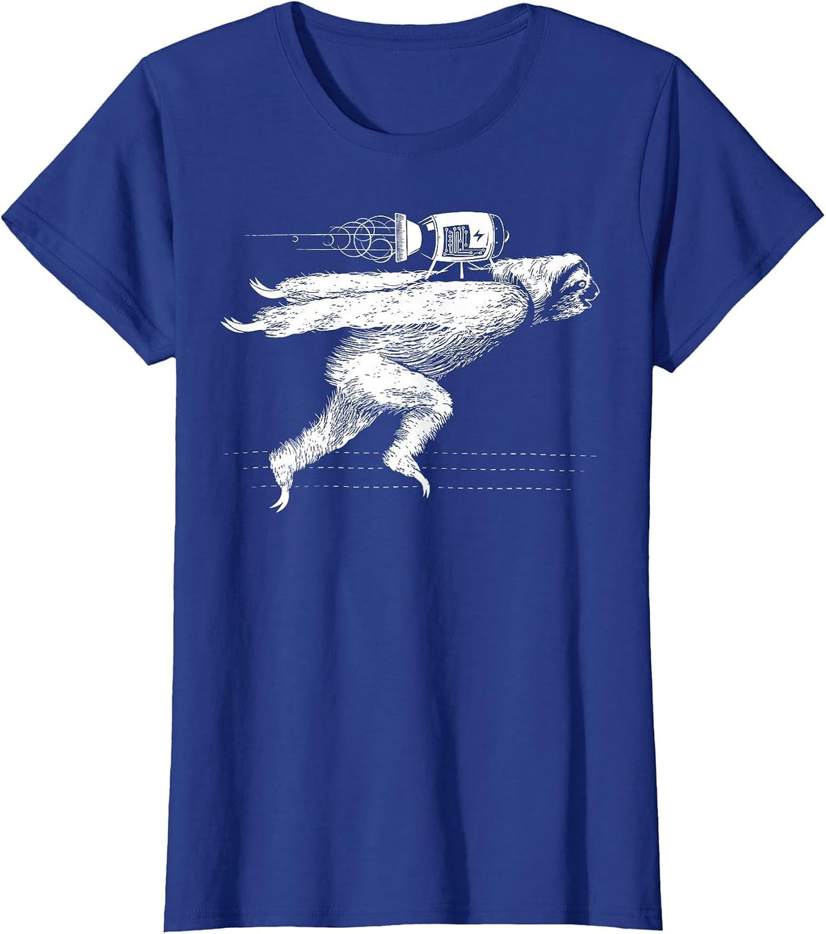 Rocket Sloth Lazy Space Traveller Speed Sloth Lover T-Shirt - Royal Blue