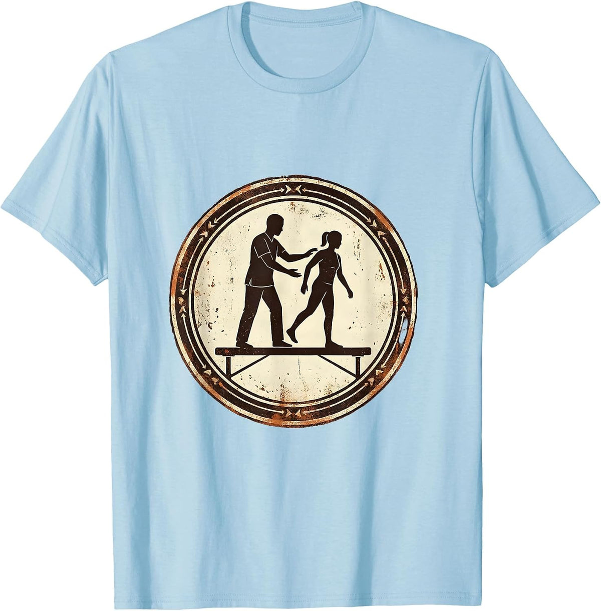 Men's Fall Prevention Physical Therapist Balance Beam T-Shirt - Baby Blue