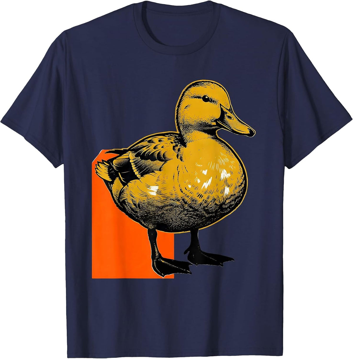 Men's Duck Split Silhouette Funny Animal Lover Humor T-Shirt - Navy Blue