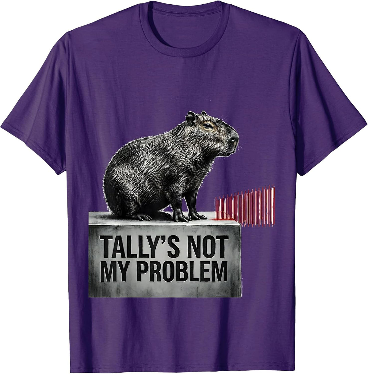 Men's Tally's Not My Problem Funny Capybara Meme Humor Gamer T-Shirt - Purple