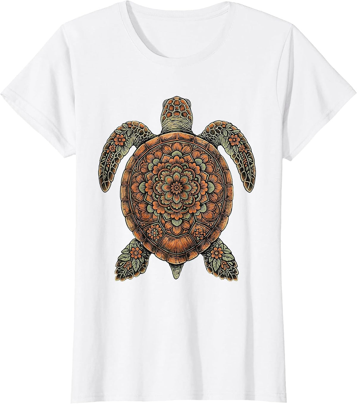 Women's Christian Sea Turtle Sunlit Ocean Illustration T-Shirt - White