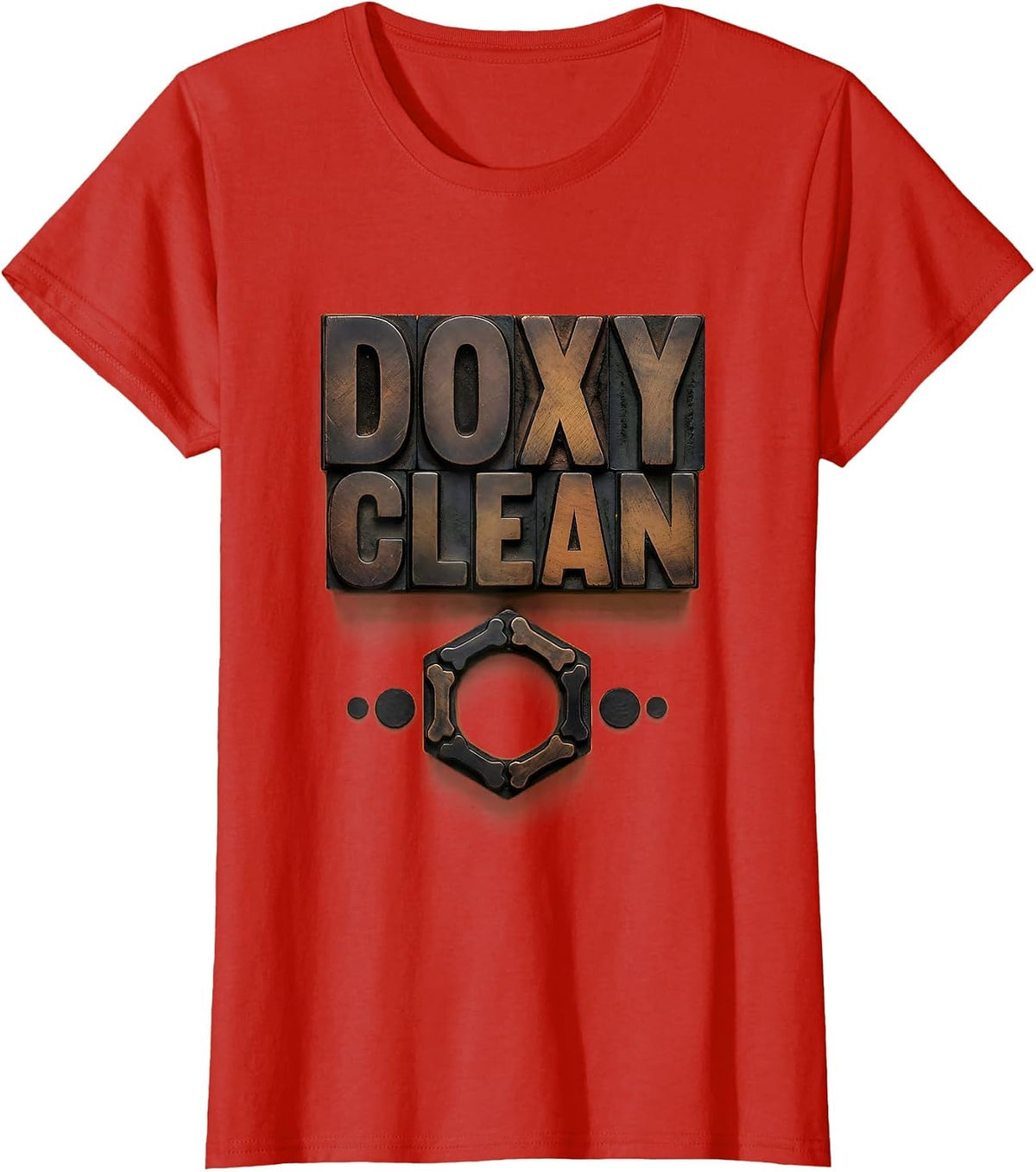 Women's Doxy Clean Wood Type Letterpress Pharmacy Technician Novelty T-Shirt - Red