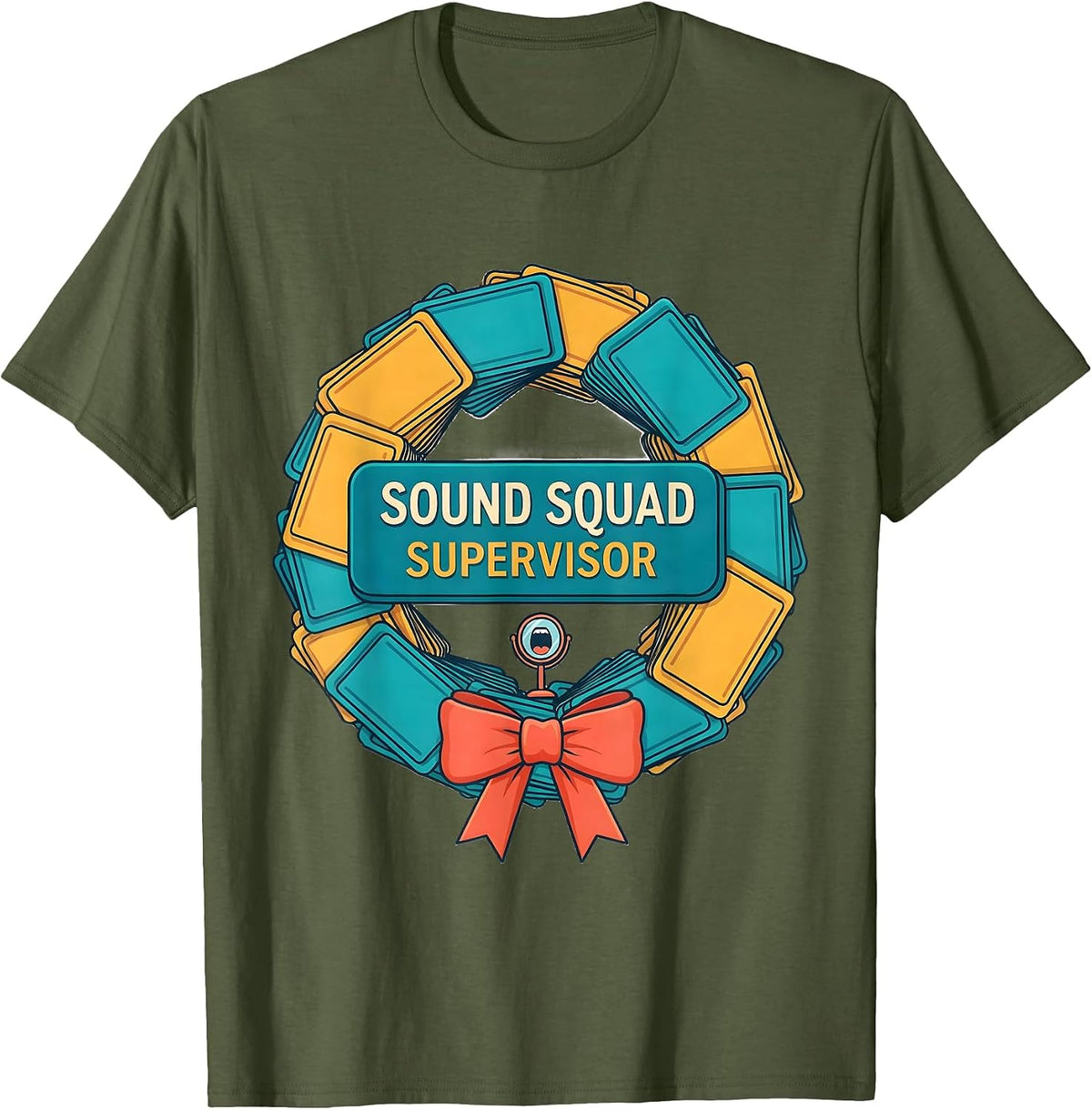 Sound Squad Supervisor Retro Groovy Speech Therapist T-Shirt - Olive Green