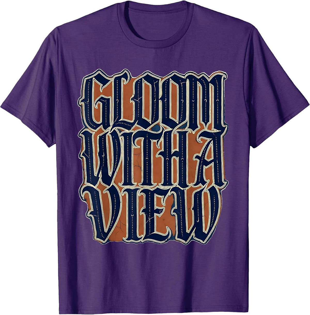 Gloom With A View Dark Gothic Design T-Shirt - Purple
