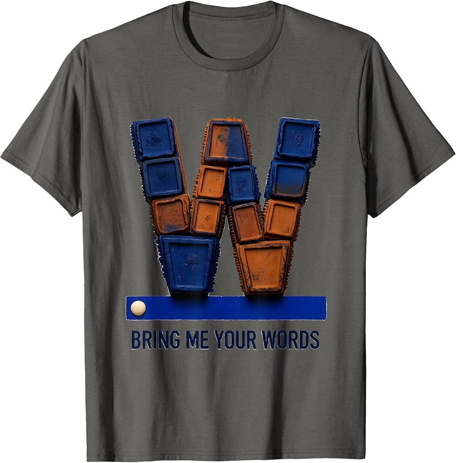 Bring Me Your Words Rubber Stamp Pre-K Teacher Back To T-Shirt - Asphalt Grey