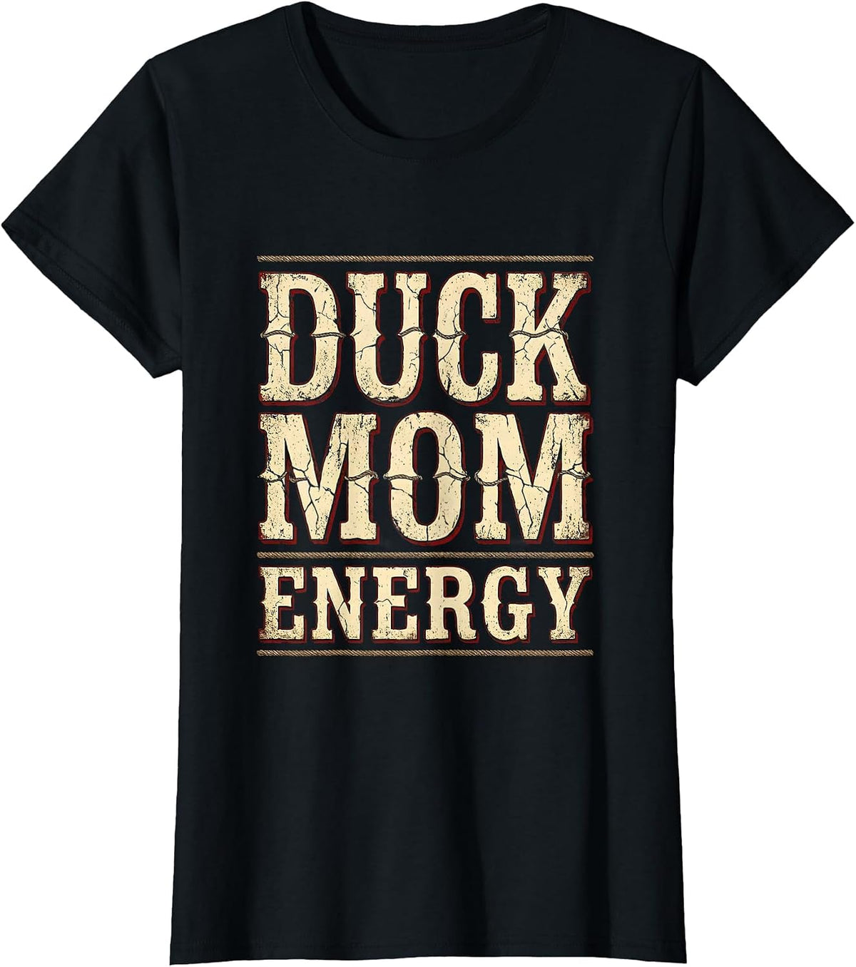 Duck Mom Energy Funny Duck Lover Design T-Shirt - Black