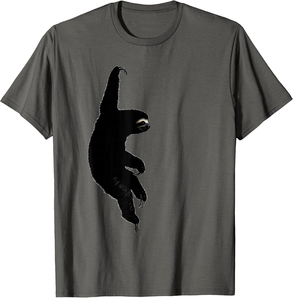 Men's Sloth Silhouette Funny Lazy Animal Lover Gift T-Shirt - Asphalt Grey