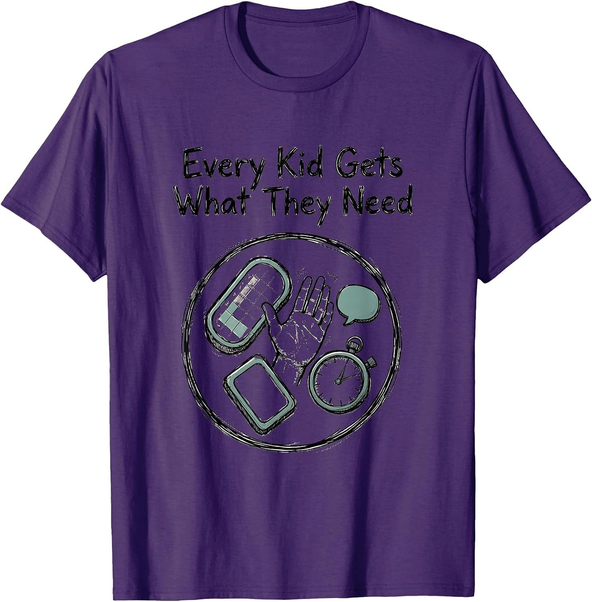 Every Kid Gets What They Need Special Education Teacher SPED T-Shirt - Purple