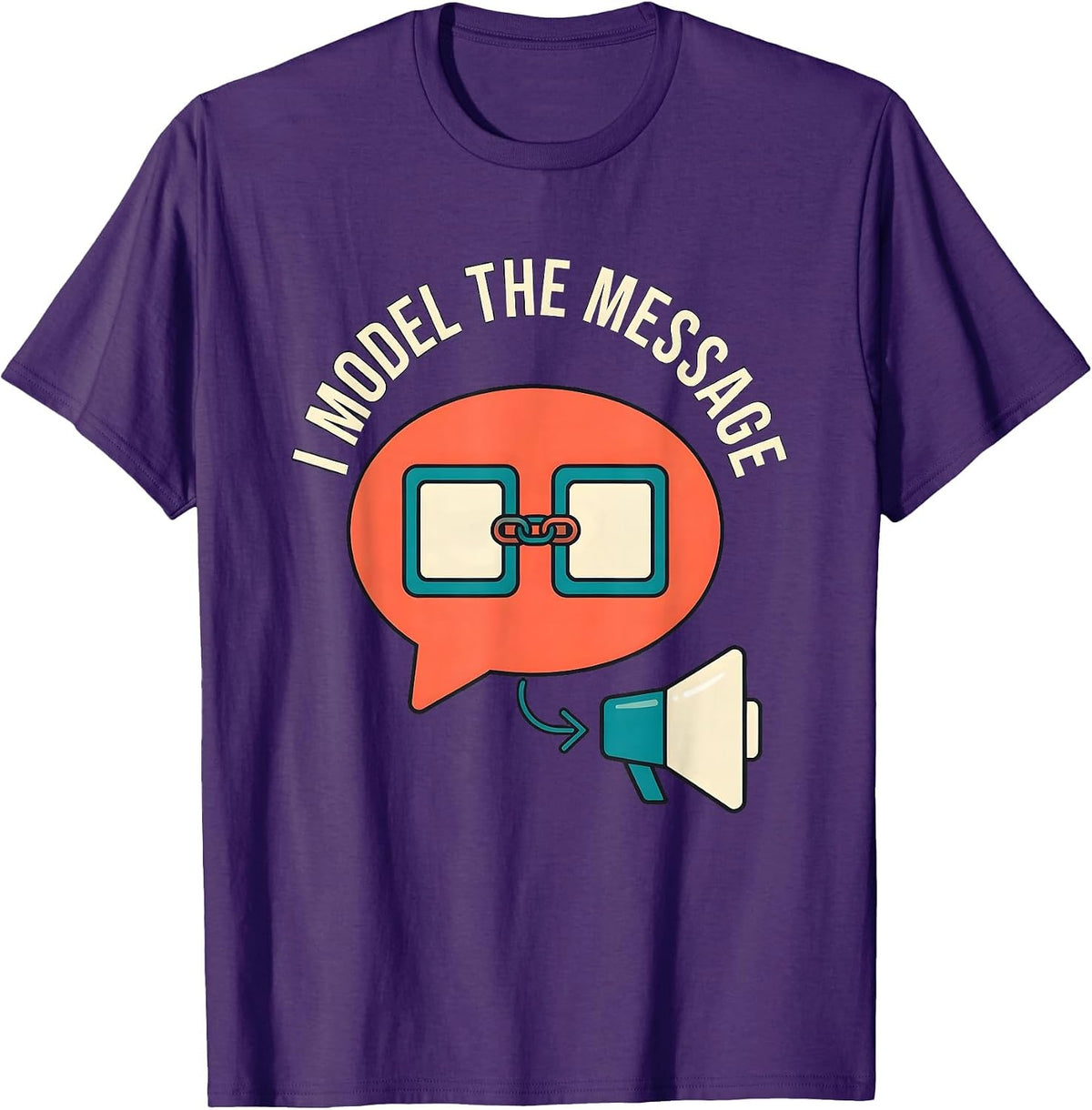 I Model The Message Special Education Teacher SPED Team T-Shirt - Purple