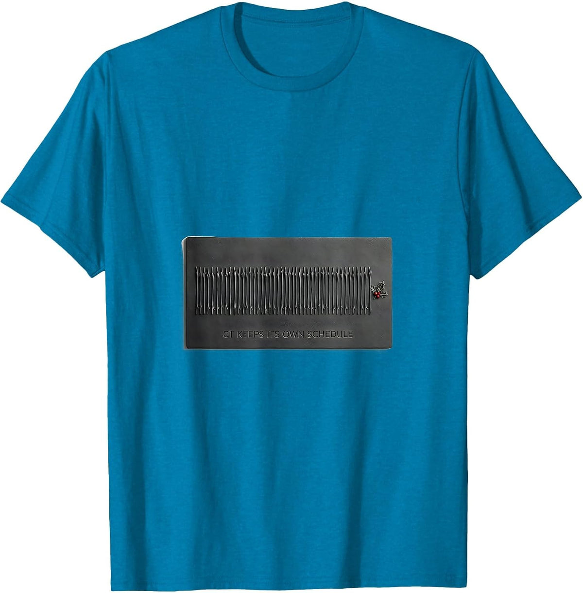 CT Keeps Its Own Schedule Funny Radiology Tech Christmas T-Shirt - Sapphire Blue