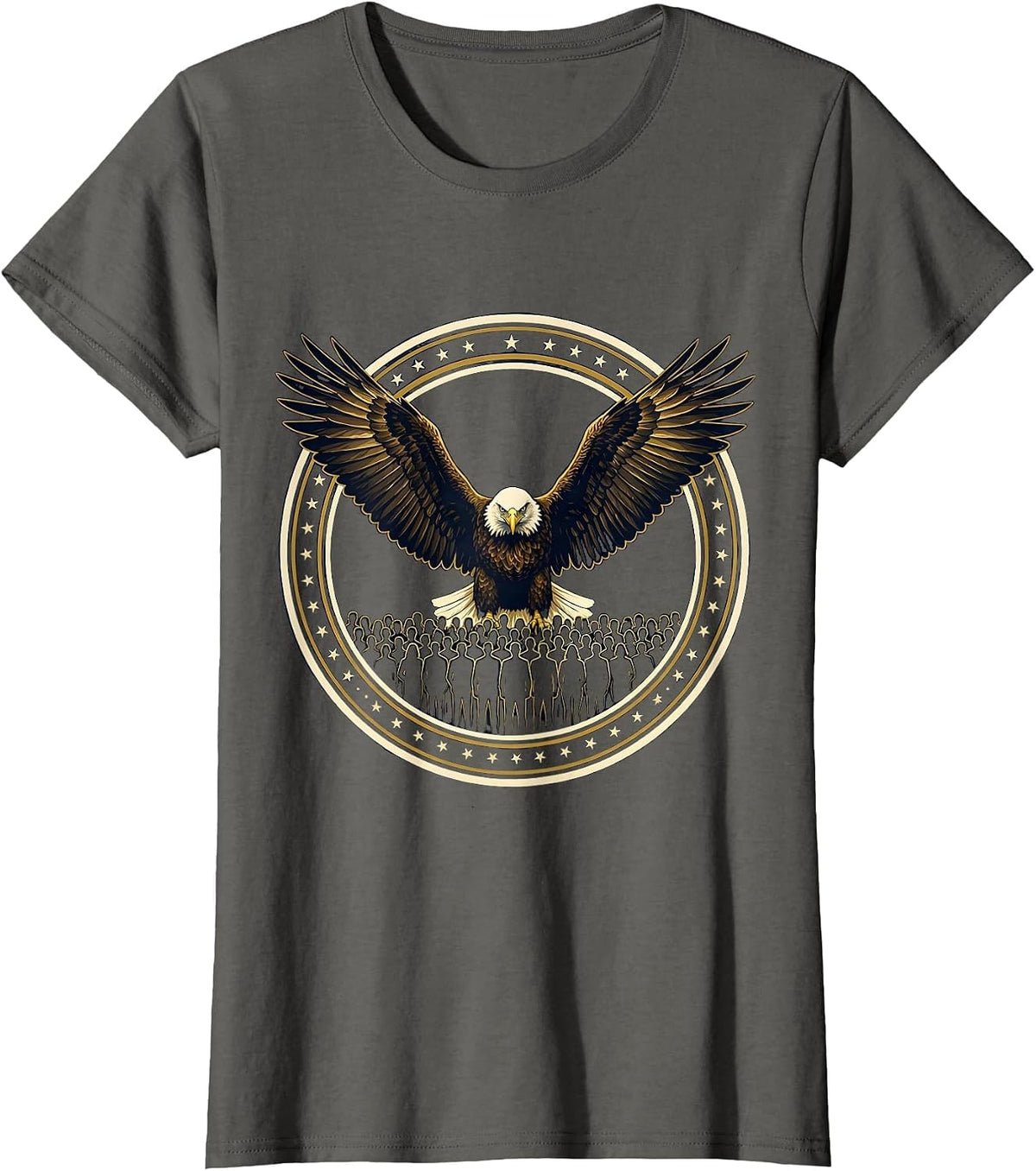 Women's We The People Bald Eagle Silhouette Graphic T-Shirt - Asphalt Grey