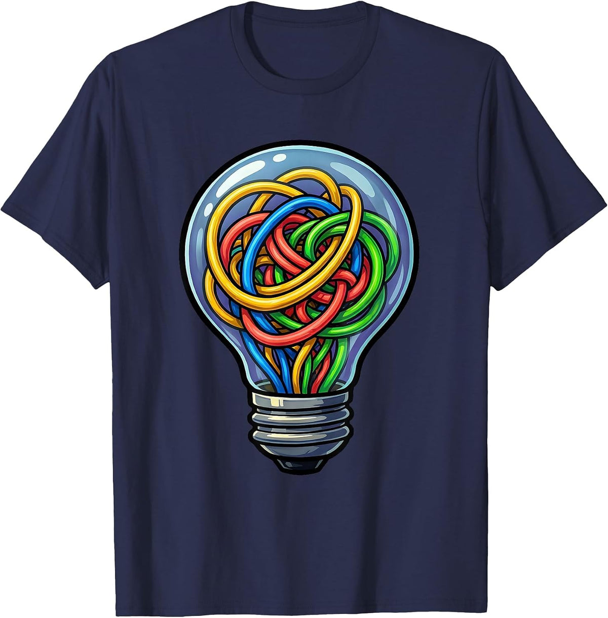 Special Education Bright Minds Lightbulb Design T-Shirt - Navy Blue