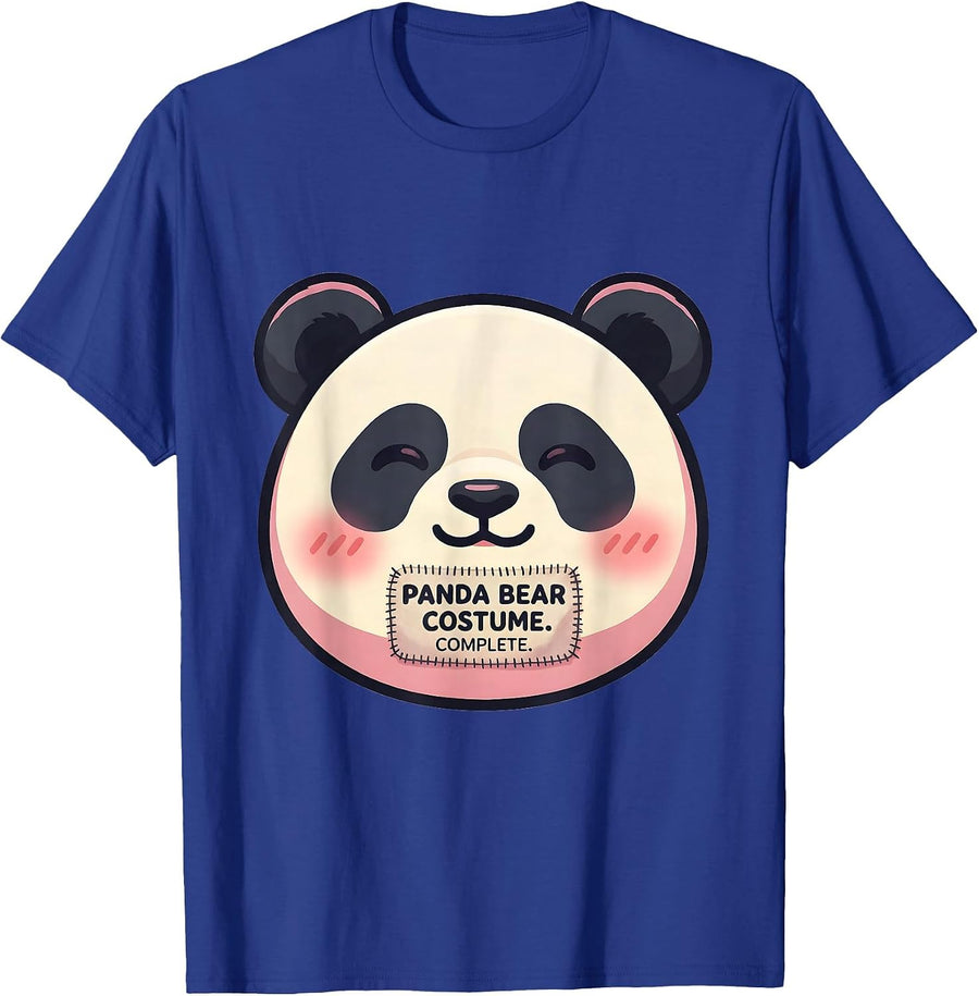 Panda Bear Costume Complete Cute Kawaii Halloween Party T-Shirt - Royal Blue