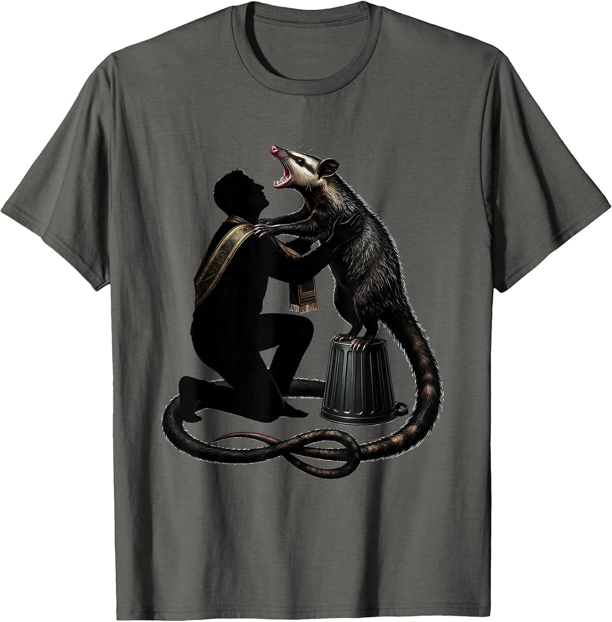 Ceremonial Sash Opossum Humor Possum Lover Gift T-Shirt - Asphalt Grey
