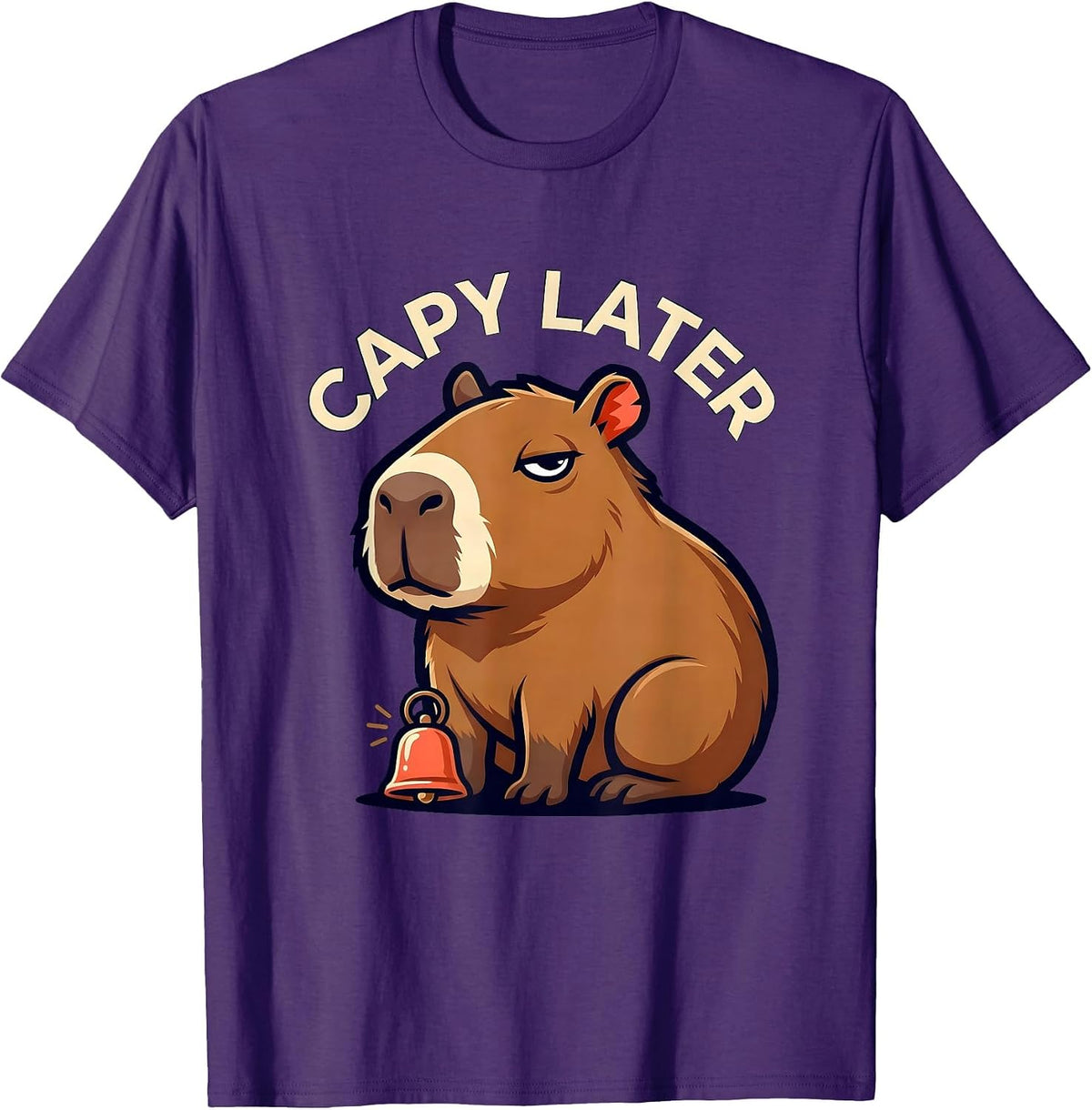 Men's Capy Later Funny Capybara Animal Meme Gamer Gift T-Shirt - Purple