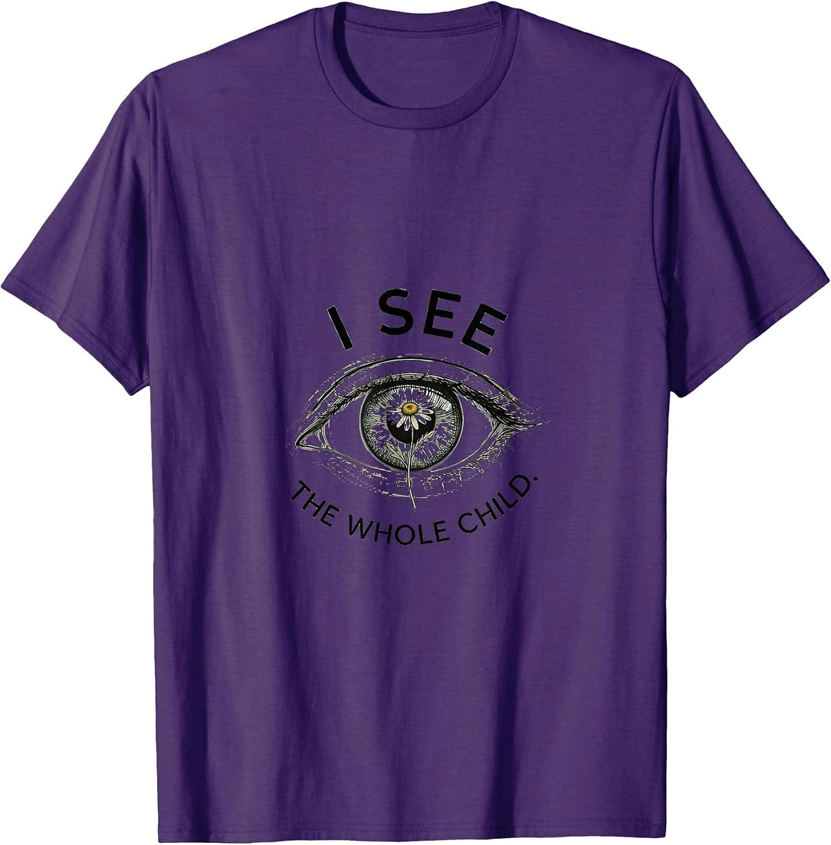 I See The Whole Child School Psychologist Design T-Shirt - Purple