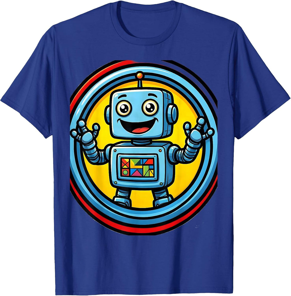 Men's Special Education Teacher Cheerful Robot ABCs Gift T-Shirt - Royal Blue
